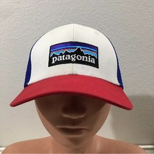 Patagonia Trucker Hat Red/Blue Patch Logo